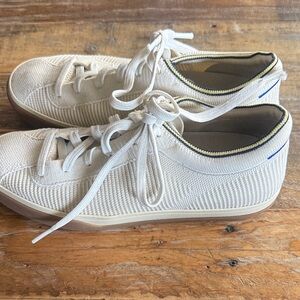 Rothy's Cream Knit Lace-Up Sneakers